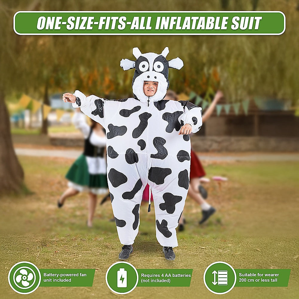 Cow Fancy Dress Fan Inflatable Costume Suit