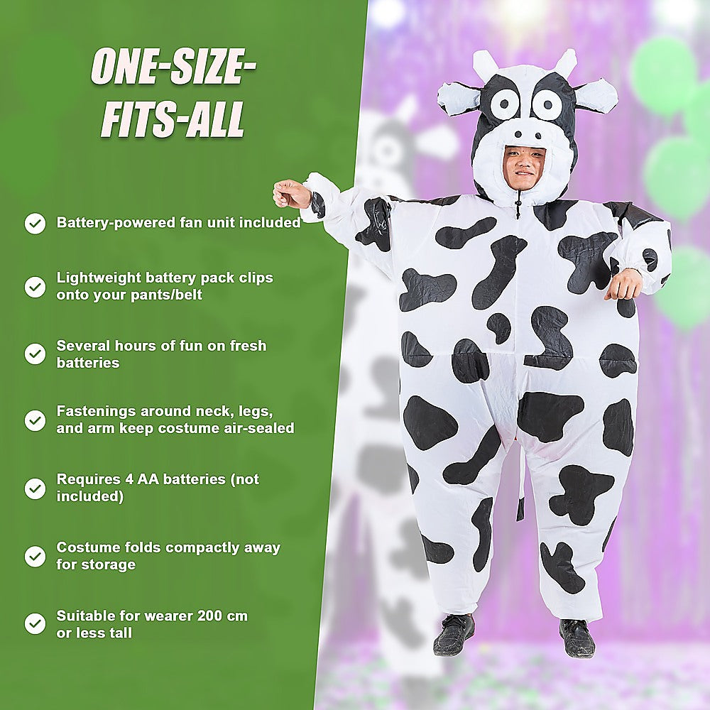 Cow Fancy Dress Fan Inflatable Costume Suit