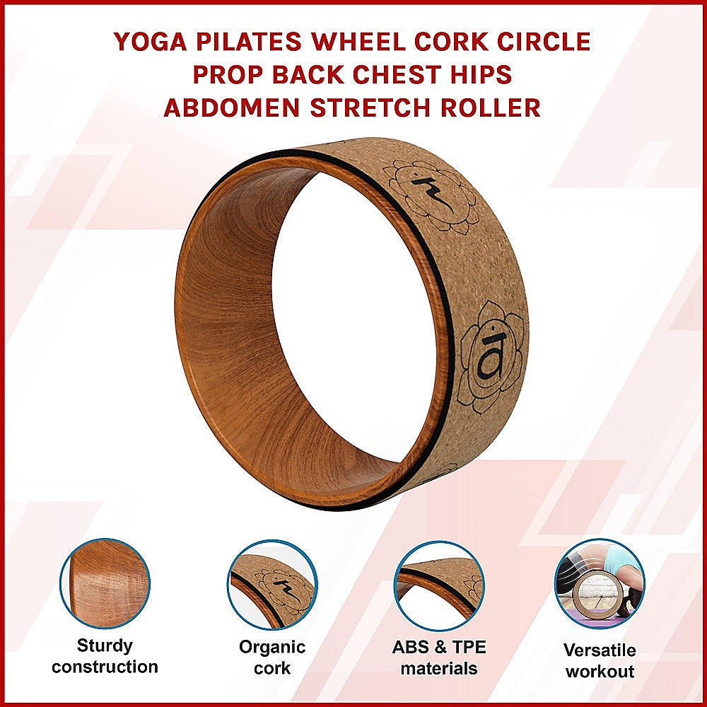 Yoga Pilates Wheel Cork Circle Prop Back Chest Hips Abdomen Stretch Roller