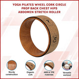 Yoga Pilates Wheel Cork Circle Prop Back Chest Hips Abdomen Stretch Roller