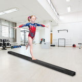 2.2m Gymnastics Folding Balance Beam Black Synthetic Suede