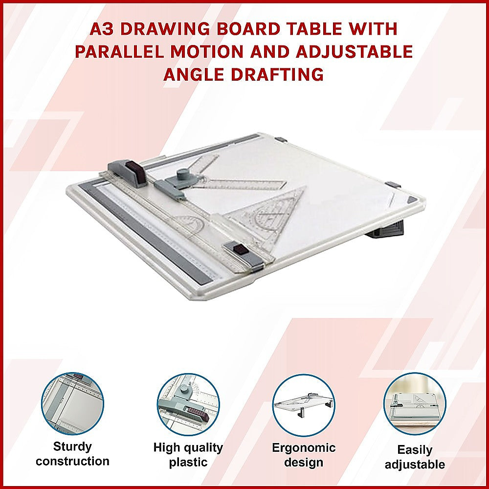 A3 Drawing Board Table with Parallel Motion and Adjustable Angle Drafting