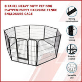 8 Panel Heavy Duty Pet Dog Playpen Puppy Exercise Fence Enclosure Cage