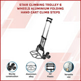 Stair Climbing Trolley 6 Wheels Aluminium Folding Hand Cart Climb Steps