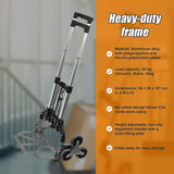 Stair Climbing Trolley 6 Wheels Aluminium Folding Hand Cart Climb Steps