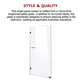 800 x 2000mm Frameless 10mm Safety Glass Shower Screen