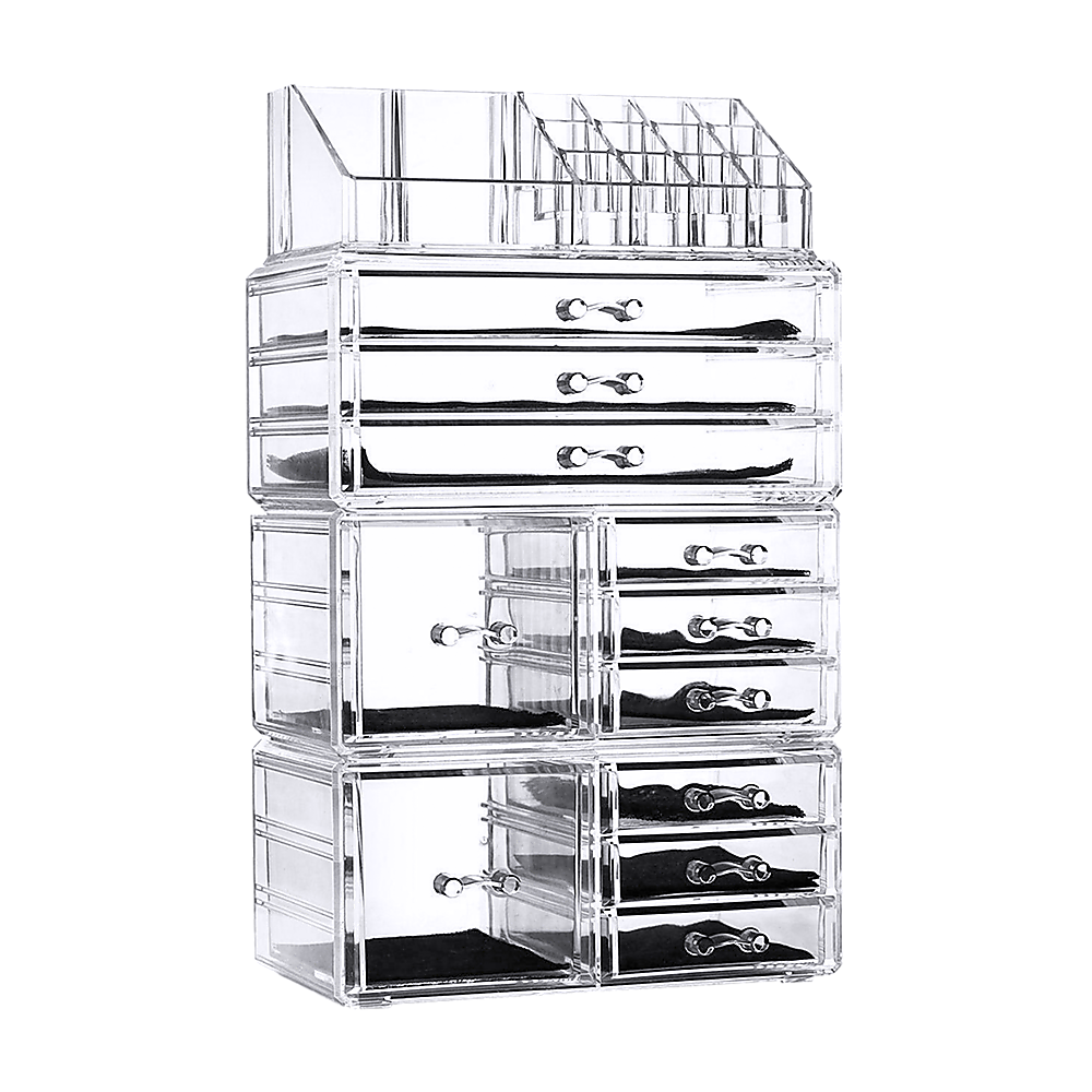 11 Drawers Clear Acrylic Tower Organiser Cosmetic jewellery Luxury Storage Cabinet