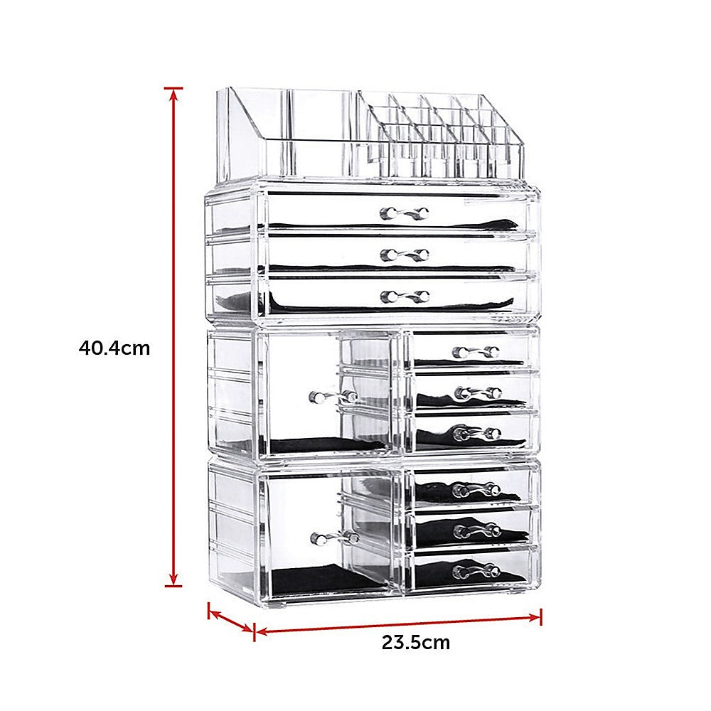 11 Drawers Clear Acrylic Tower Organiser Cosmetic jewellery Luxury Storage Cabinet