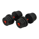 30kg Adjustable Rubber Dumbbell Set Barbell Home GYM Exercise Weights