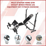 Multi Station Home Gym Weight Bench Press Leg Equipment Set Fitness Exercise - Side View