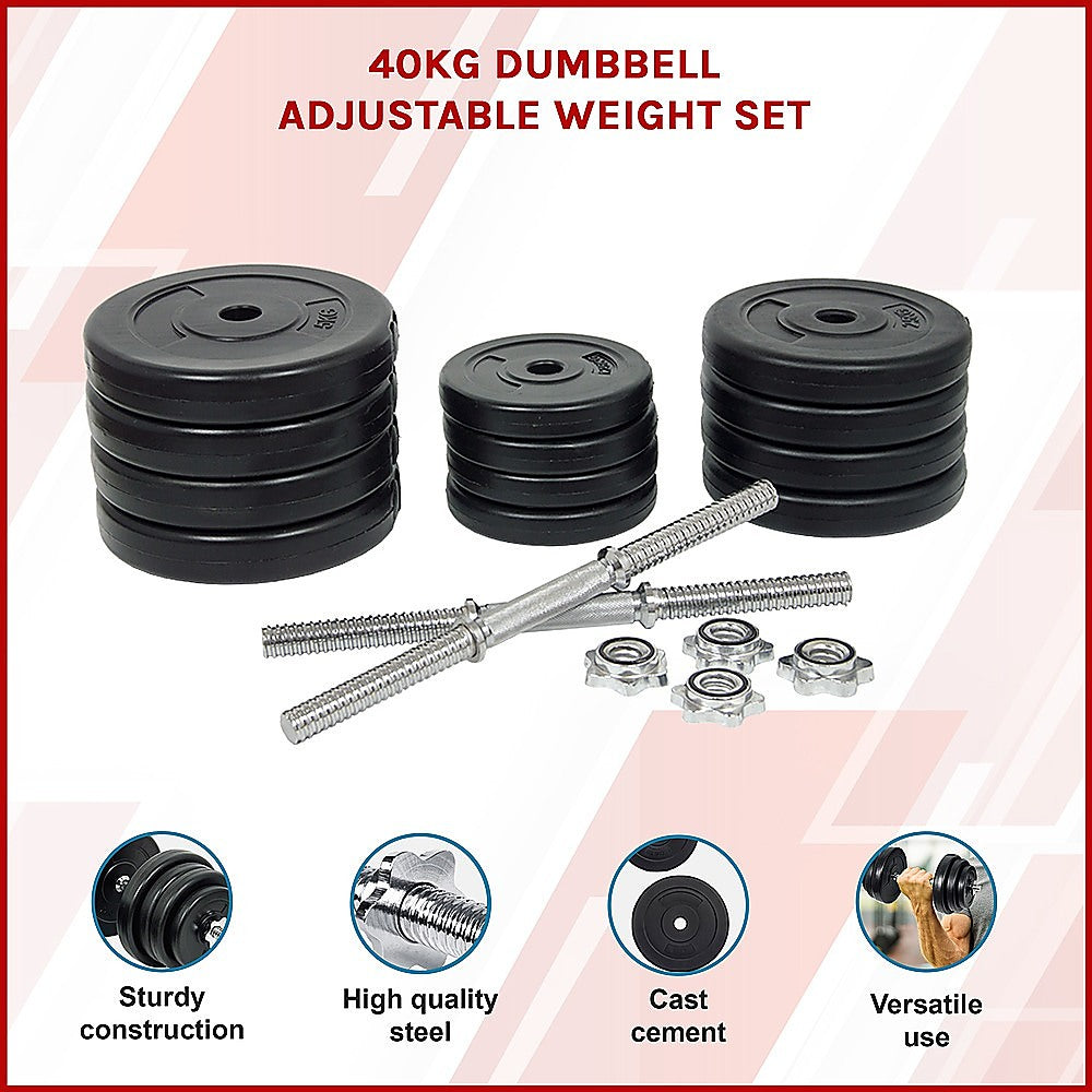 40KG Dumbbell Adjustable Weight Set