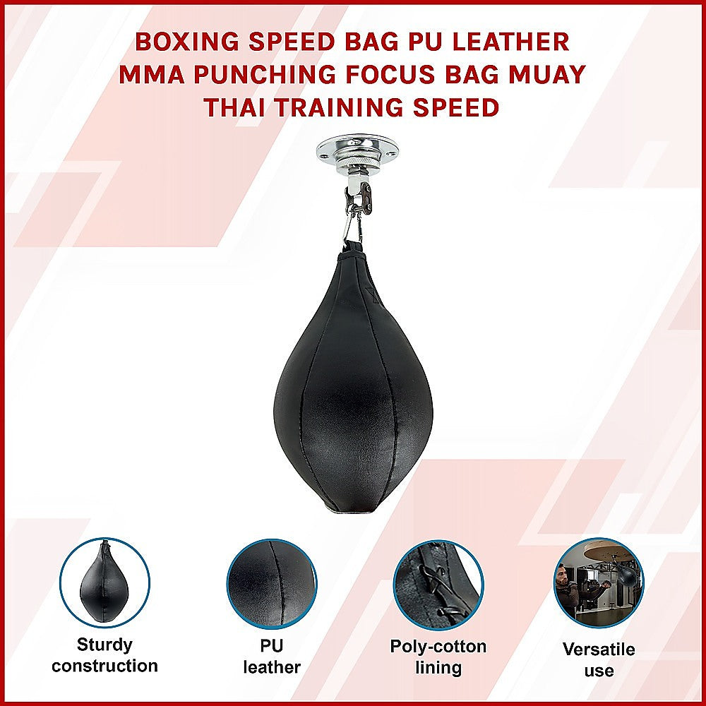 Boxing Speed Bag PU Leather MMA Punching Focus Bag Muay Thai Training Speed