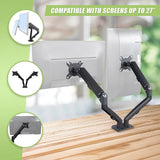 Dual Screen Gas-strut Monitor Stand Mount Desktop Bracket for LED/LC