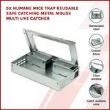 5x Humane Mice Trap Reusable Safe Catching Metal Mouse Multi Live Catcher