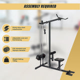 Lat PullDown Low Row Fitness Machine - Close-Up Angle