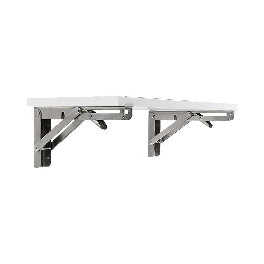 2x 20" Stainless Steel Folding Table Bracket Shelf Bench 50kg Load Heavy Duty