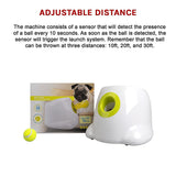 Dog Ball Launcher Thrower Automatic Tennis Fetch Throwing Machine 3 Balls