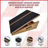 Wooden Slant Exercise Board With Adjustable Incline And Non-Slip Surface