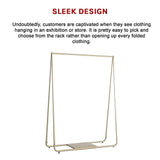 Gold Clothing Retail Shop Commercial Garment Display Rack