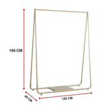 Gold Clothing Retail Shop Commercial Garment Display Rack