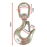 304 Stainless Steel Swivel Lift Clevis Chain Crane Hook with Safety Lock 650kg