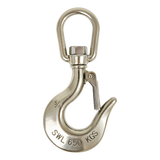 304 Stainless Steel Swivel Lift Clevis Chain Crane Hook with Safety Lock 650kg