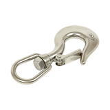 304 Stainless Steel Swivel Lift Clevis Chain Crane Hook with Safety Lock 650kg