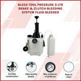 Bleed Tool Pressure 3 ltr Brake & Clutch Bleeding System Fluid Bleeder