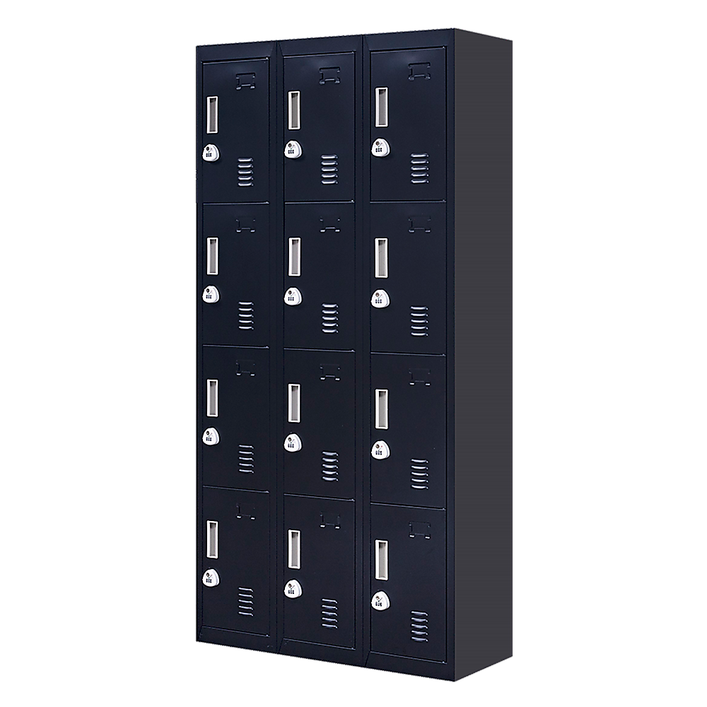 12-Door Locker for Office Gym Shed School Home Storage - 3-Digit Combination Lock