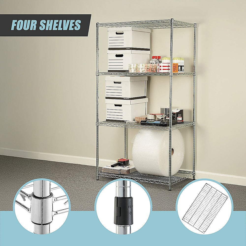 Modular Wire Storage Shelf 1200 x 450 x 1800mm Steel Shelving