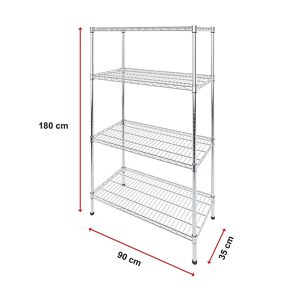 Modular Wire Storage Shelf 900 x 350 x 1800mm Steel Shelving