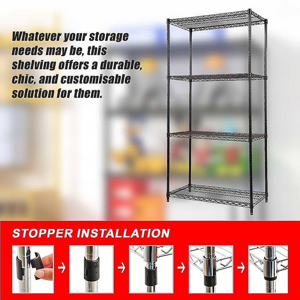 Modular Wire Storage Shelf 900 x 350 x 1800mm Steel Shelving