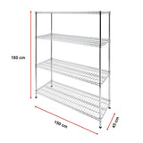 Modular Wire Storage Shelf 1500 x 450 x 1800mm Steel Shelving