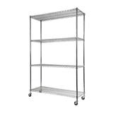 Modular Wire Storage Shelf 1500 x 450 x 1920mm Steel Shelving with Wheels