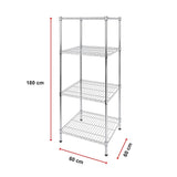 Modular Wire Storage Shelf 600 x 600 x 1800mm Steel Shelving