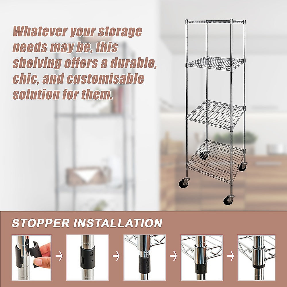 Modular Wire Storage Shelf 600 x 600 x 1800mm Steel Shelving