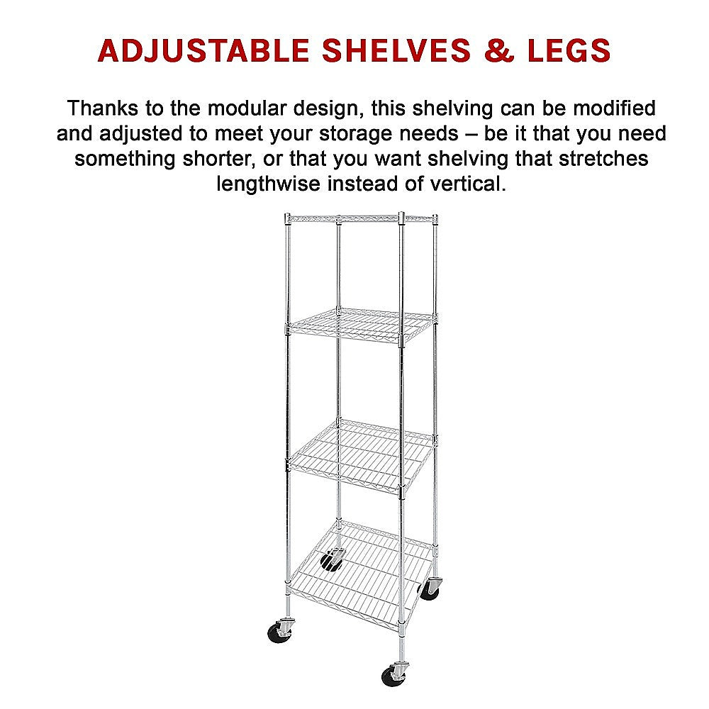 Modular Wire Storage Shelf 600 x 600 x 1800mm Steel Shelving