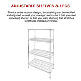 Modular Wire Storage Shelf 1200 x 600 x 1800mm Steel Shelving