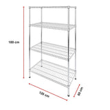 Modular Wire Storage Shelf 1200 x 600 x 1800mm Steel Shelving