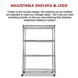 Modular Wire Storage Shelf 1200 x 600 x 1800mm Steel Shelving