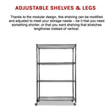 Modular Wire Storage Shelf 1200 x 600 x 1800mm Steel Shelving