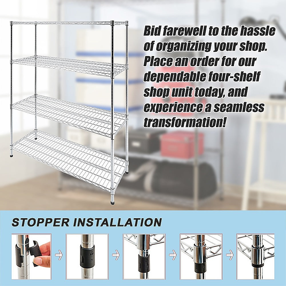 Modular Wire Storage Shelf 1500 x 350 x 1800mm Steel Shelving