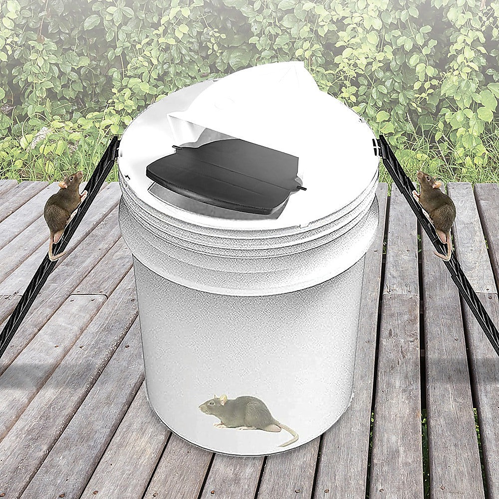 2 x Flip N Slide Bucket Lid Mouse Rat Trap Automatic Mouse Trap With Ladder Reusable