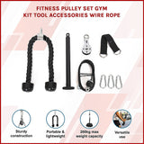 Fitness Pulley Set Gym Kit Tool Accessories Wire Rope - Side View