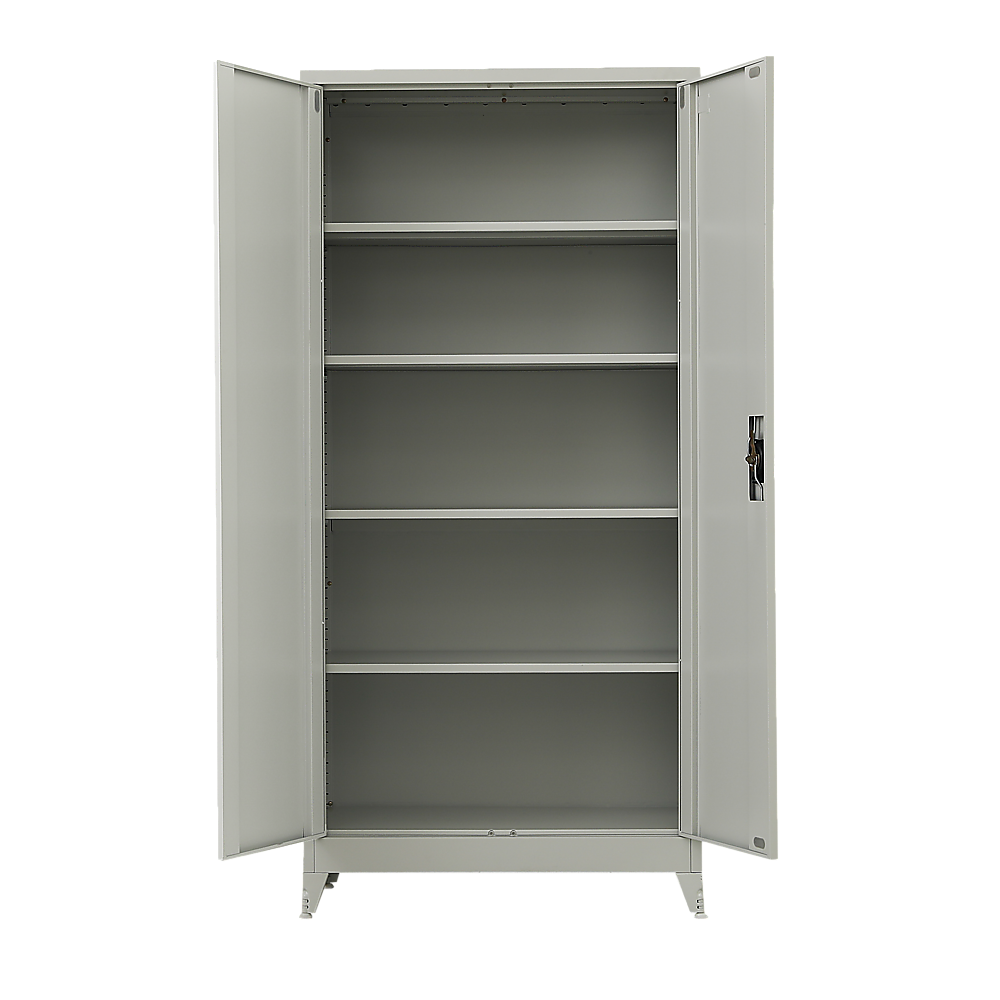 Two-Door Metal Cabinet Shelf Storage for Home Office Gym