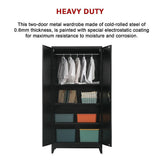 Two-Door Metal Cabinet Shelf Storage for Home Office Gym