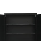 Two-Door Metal Short Cabinet Shelf Storage for Home Office Gym