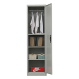 Single-Door Metal Tall Cabinet Shelf Storage for Home Office Gym