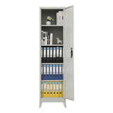 Single-Door Metal Tall Cabinet Shelf Storage for Home Office Gym