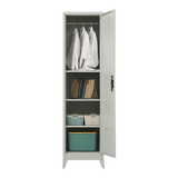 Single-Door Metal Tall Cabinet Shelf Storage for Home Office Gym